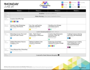 CreativePro Week 2026 Printable Agenda