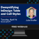 Free Webinar: Demystifying InDesign Table and Cell Styles, Tuesday, April 14 at 10 am Pacific, hosted by Julie Shaffer